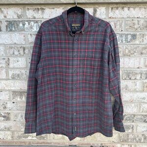 Woolrich Men's Red and Gray Checkered Shirt